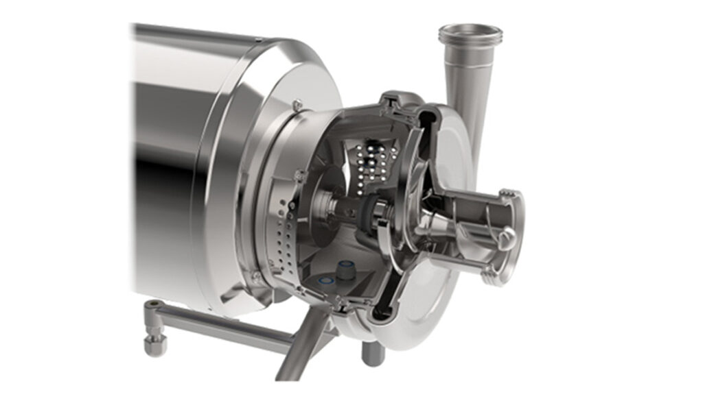 Hygienisk centrifugalpump invändigt
